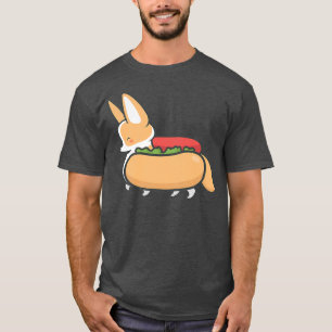 Hotdog Sausage Bun For Food Lover And Kawaii Corgi T-Shirt