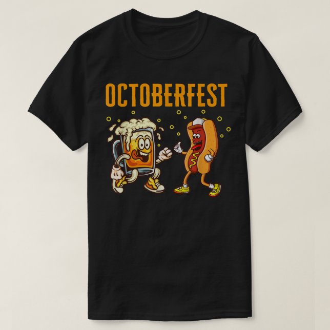 Hotdog Sausage Oktoberfest Costume Bavarian German T-Shirt (Design Front)