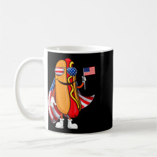 Hotdog Sungles American Flag Usa Funny 4th Of July Coffee Mug