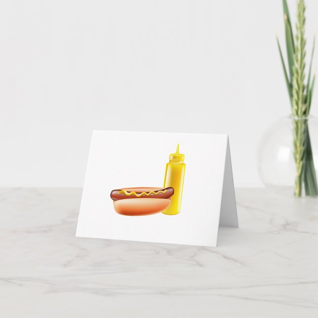 Hotdog With Mustard Bottle Note Cards (Creator Uploaded)