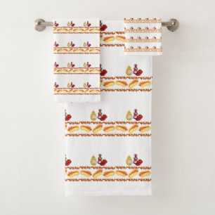 Hotdogs Ketchup Mustard Bathroom Towel Sets