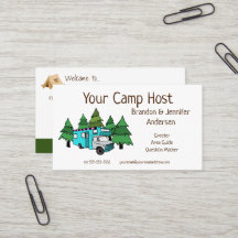 Hôte de camp RV personnalisé| Carte de visite de c