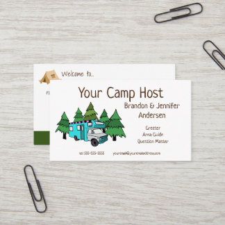 Hôte de camp RV personnalisé| Carte de visite de c