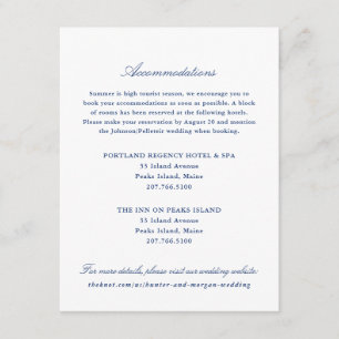 Hotel Accommodations Insert Card - Casco Bay - 2