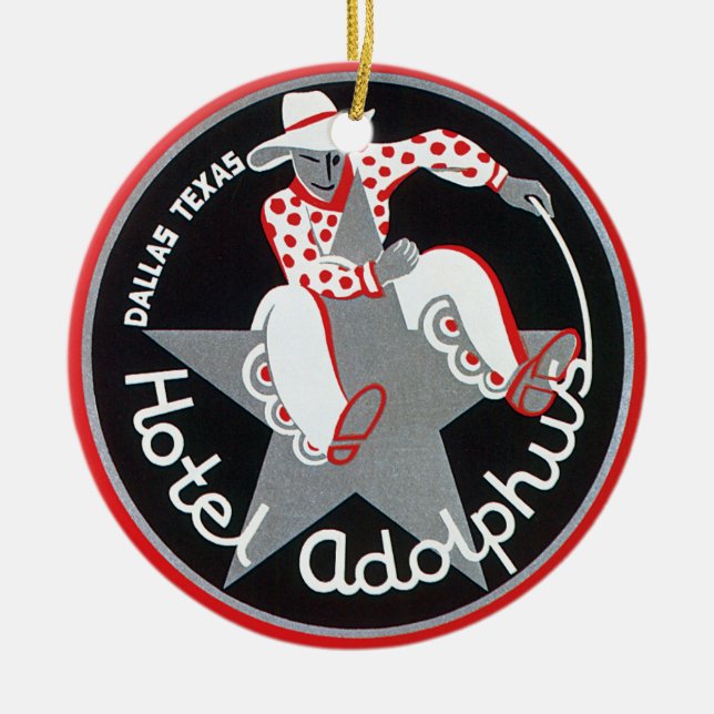 Hotel Adolphus, Dallas, Texas Ceramic Ornament (Front)