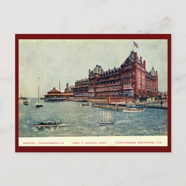 Hotel Chamberlain, Fortress Monroe, Virginia Vinta Postcard (Front)