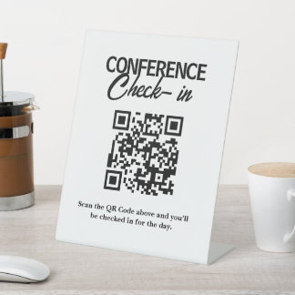 Hotel Check-In QR Code Scan Pedestal Sign