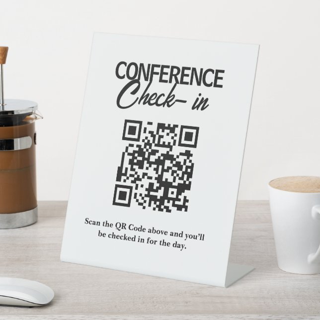 Hotel Check-In QR Code Scan Pedestal Sign (In SItu)