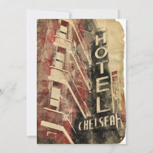 Hotel Chelsea NYC Vintage Watercolor Invitations