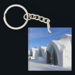 Hotel de Glace, Quebec, Canada Keychain<br><div class="desc">While on our trip to Quebec, we visited the Hotel de Glace which is the only ice hotel in North America! Each room has a different theme & the ice & snow sculptures are so pretty! Even the furniture is made of ice! It was such an amazing experience to see...</div>