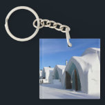 Hotel de Glace, Quebec, Canada Keychain<br><div class="desc">While on our trip to Quebec, we visited the Hotel de Glace which is the only ice hotel in North America! Each room has a different theme & the ice & snow sculptures are so pretty! Even the furniture is made of ice! It was such an amazing experience to see...</div>