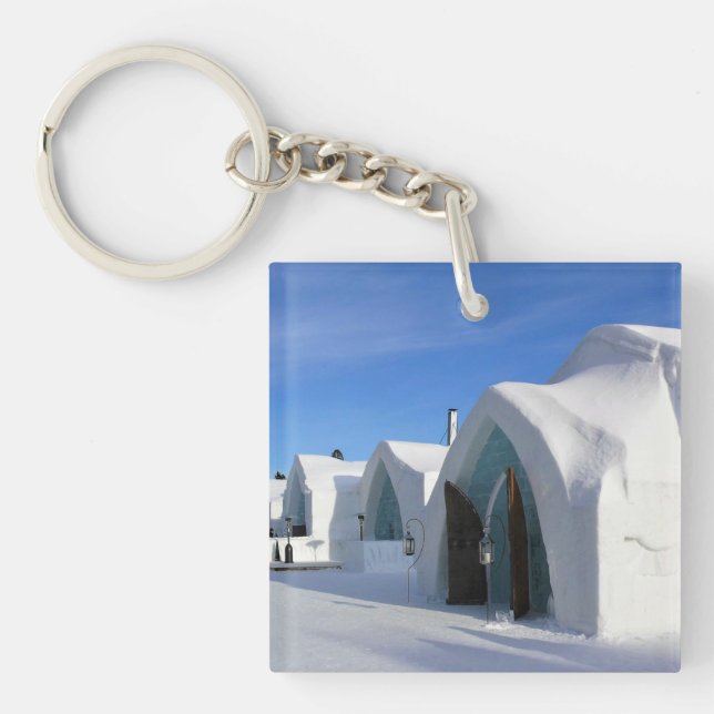 Hotel de Glace, Quebec, Canada Keychain (Front)