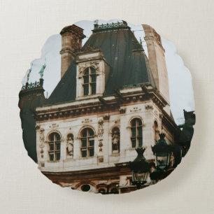 Hotel de Ville, 4th arrondissement, Paris - France Round Pillow