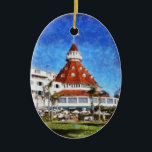 Hotel Del Coronado Ceramic Ornament<br><div class="desc">Digital art painting I created from a photograph that I took of the beautiful and historic Hotel Del Coronado in San Diego county,  California.</div>
