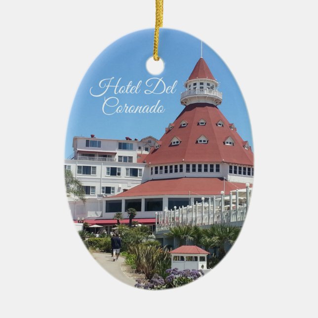 Hotel Del Coronado Oval Ornament (Front)