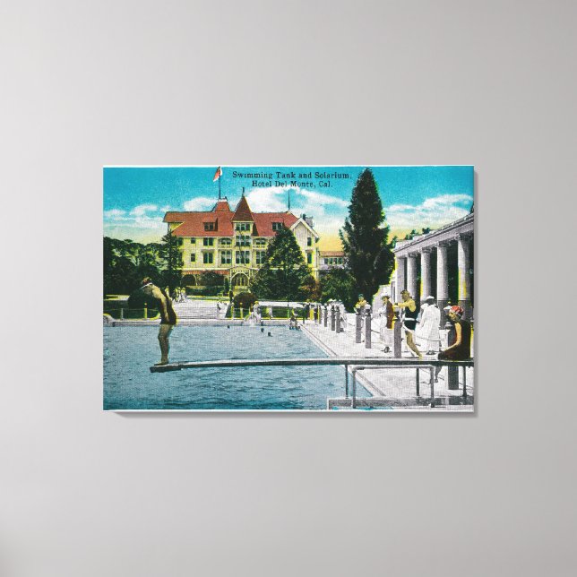 Hotel Del Monte Swimming Tank and Solarium Canvas Print (Front)