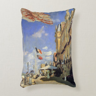 Hotel des Roches Noires, Trouville by Claude Monet Accent Pillow