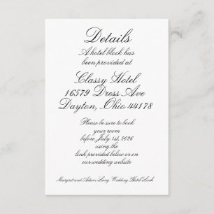 Hotel Details Enclosure Card