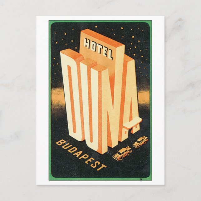 Hotel Duna, Budapest Postcard (Front)