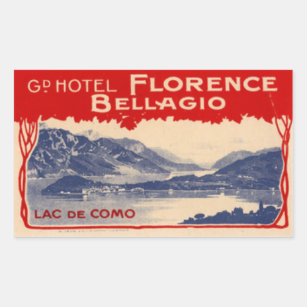 Hotel Florence Bellagio Italy Rectangular Sticker