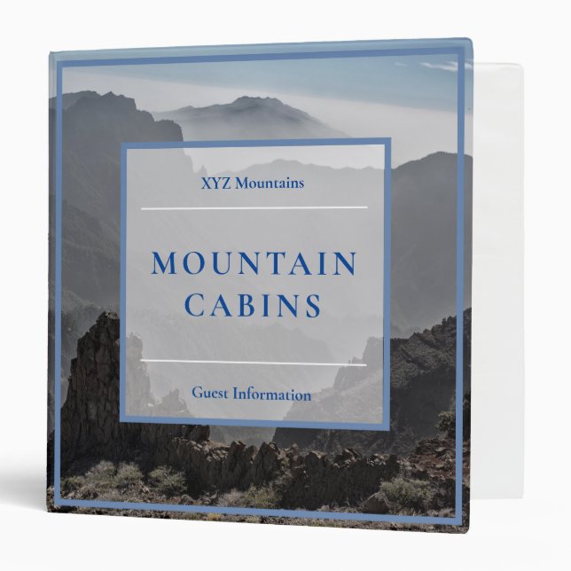 Hotel Guest house Mountain cabins information Binder (Front/Inside)