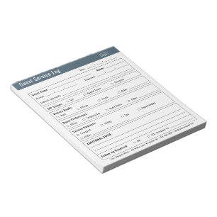 Hotel Guest Service Log Logo Minimalist Notepad