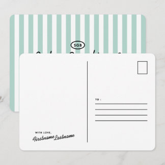 Hotel-Inspired Stripes Luxe Postcard Stationery