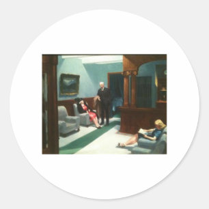 Hotel Lobby - Edward Hopper Classic Round Sticker