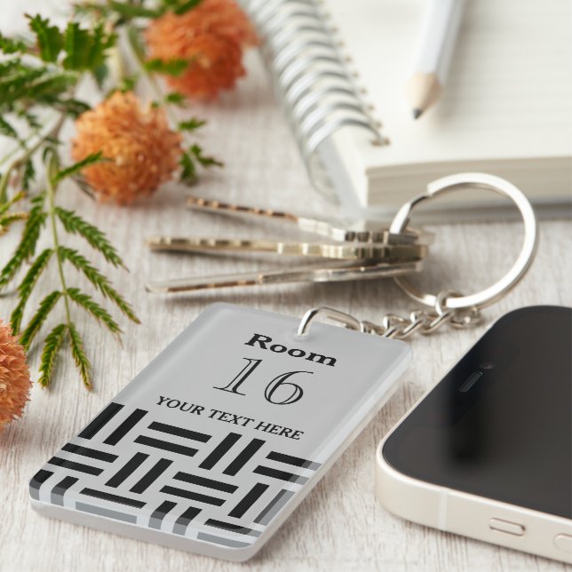 Hotel lodge Resort Custom Room Key Keychain (Front Right)