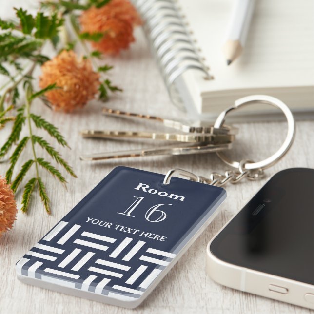 Hotel lodge Resort Custom Room Key  Keychain (Front Right)