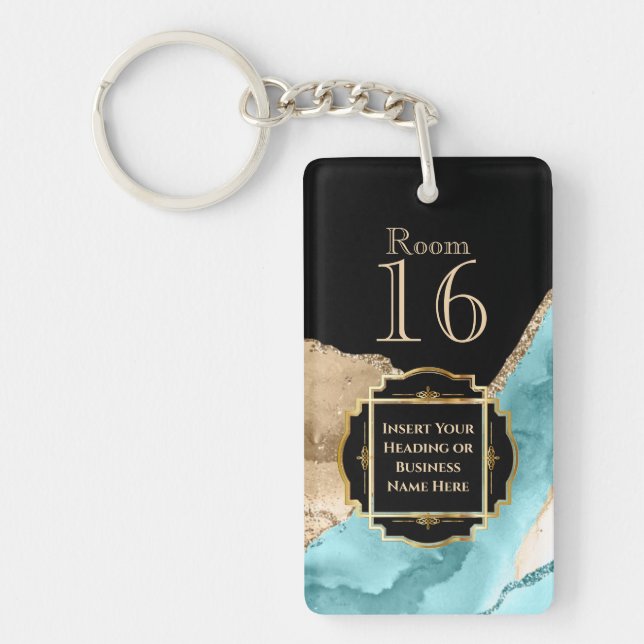 Hotel lodge resort room key agate geode marble keychain (Front)