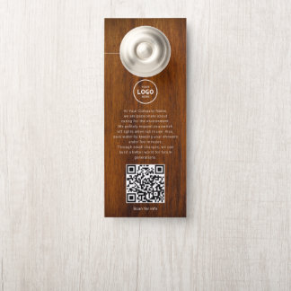 Hotel Logo QR Code Guest Information Door Hanger