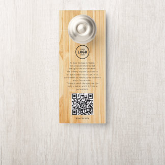 Hotel Logo QR Code Guest Information Door Hanger