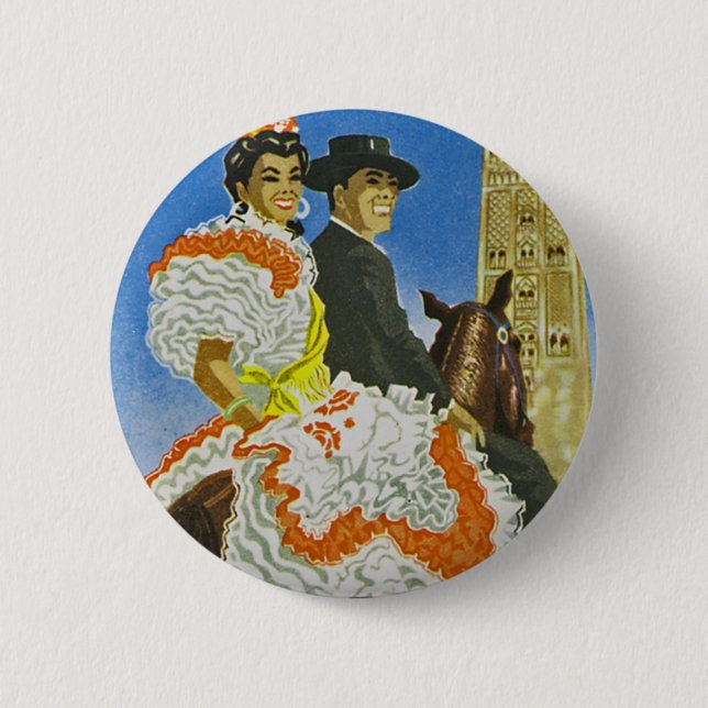 Hotel Madrid 2 Inch Round Button (Front)