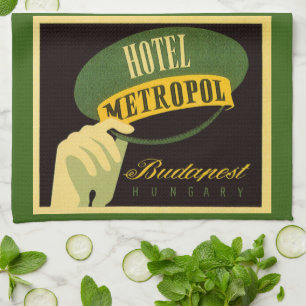 Hotel Metropol Budapest Hungary Bellhop Hat Kitchen Towel