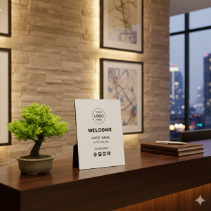 Hotel Name & Logo Simple Reception Welcome Plaque