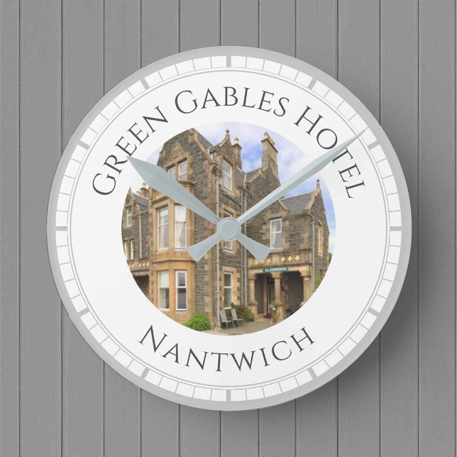 Hotel Name Plus Photo on a Hotel Round Clock (Creator Uploaded)