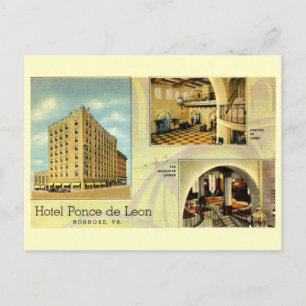 Hotel Ponce de Leon, Roanoke, Virginia Vintage Postcard