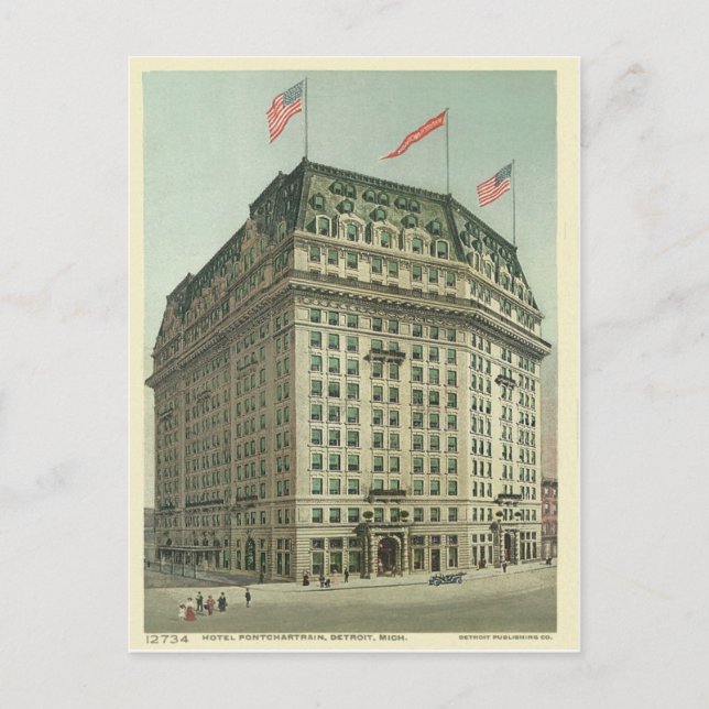 Hotel Pontchartrain Detroit Michigan Postcard (Front)