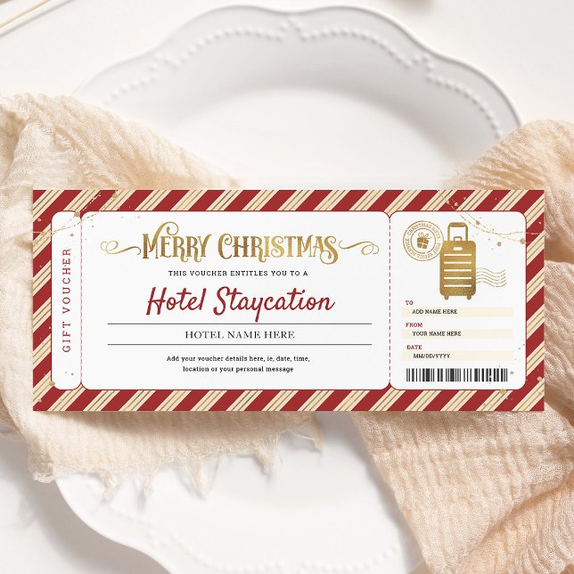 Hotel Reservation Stay Christmas Gift Voucher Invitation (Creator Uploaded)