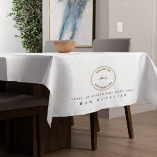 Hotel Restaurant Logo Name Bon Appetite White Tablecloth