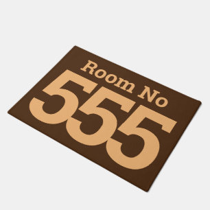 Hotel Room 3 Digit Number in Bold on a  Doormat