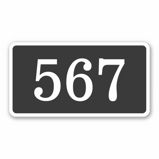 Hotel room door number sign template vinyl sticker (Front)
