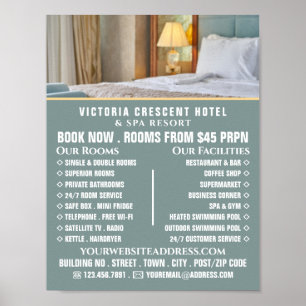 Hotel Room, Hotel Accommodation Advertising Poster