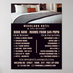 Hotel Room, Hotel Accommodation Advertising Poster