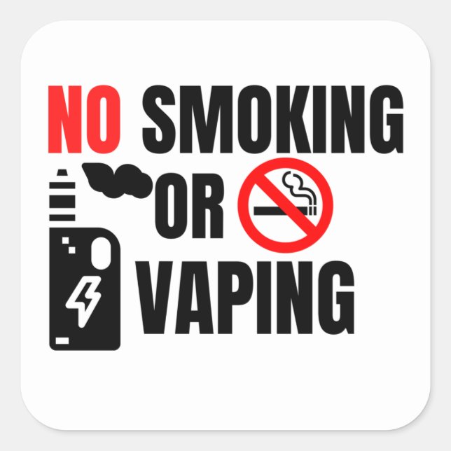 Hotel room no smoking sign  square sticker (Front)