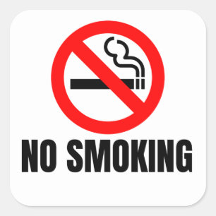 Hotel room no smoking sign  square sticker