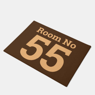 Hotel Room Number in Bold on a Doormat