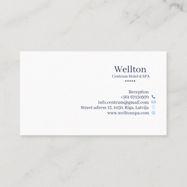 Hotel & Spa Business Card (Back)