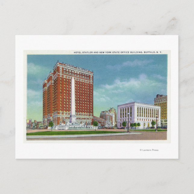 Hotel Statler and NY State Office Bldg Postcard (Front)